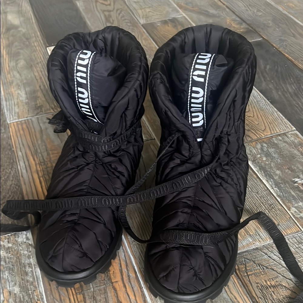 Miu Miu Black Quilted Boots